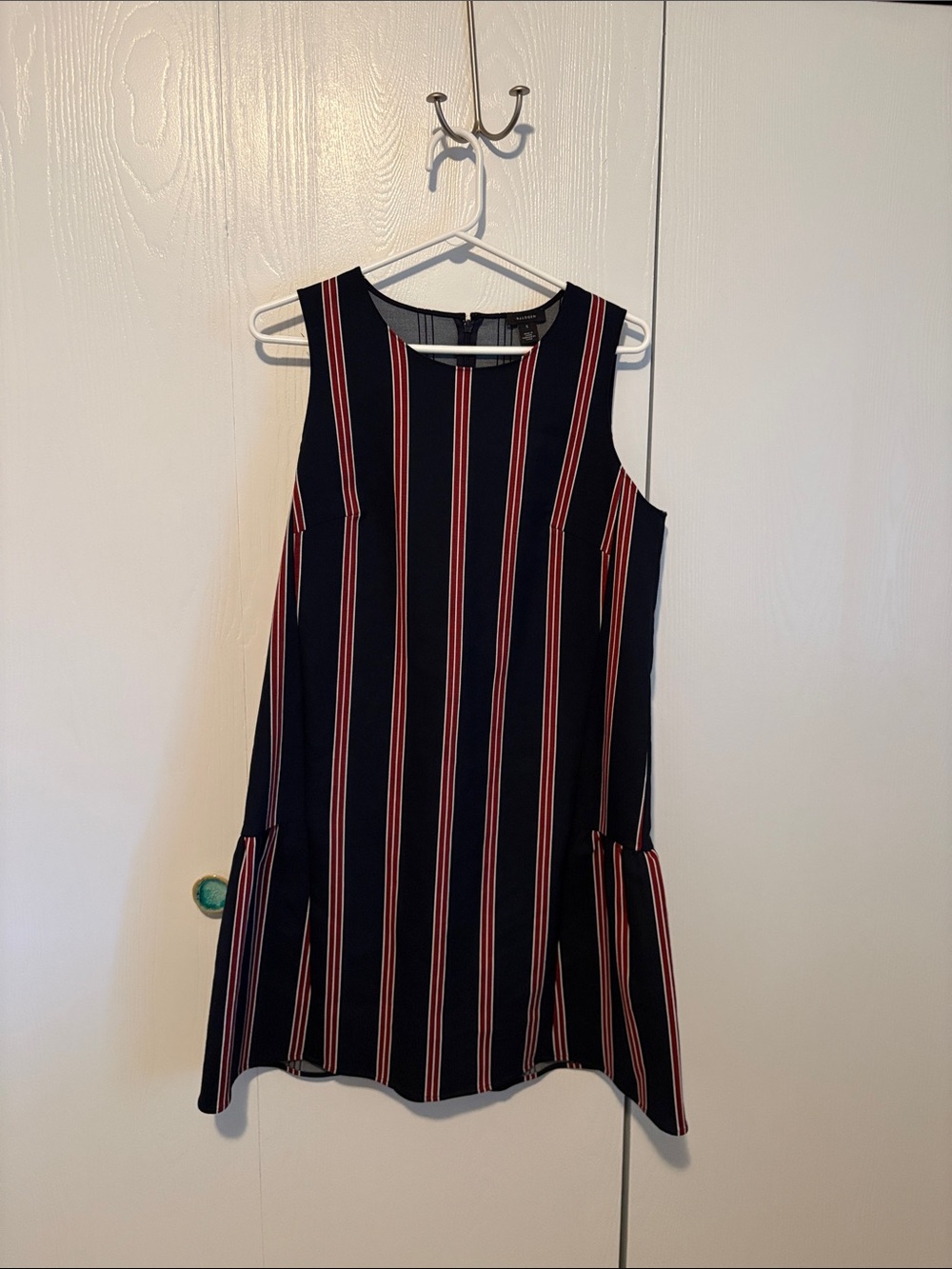 Halogen Navy Mini Dress with Red & White Stripe Detail